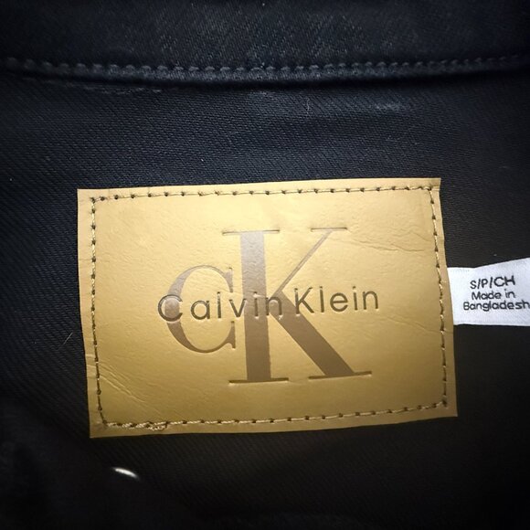 Calvin Klein Trucker Black Jean Jacket Women’s Small S NWOT Medium Wash Denim - Picture 3 of 5